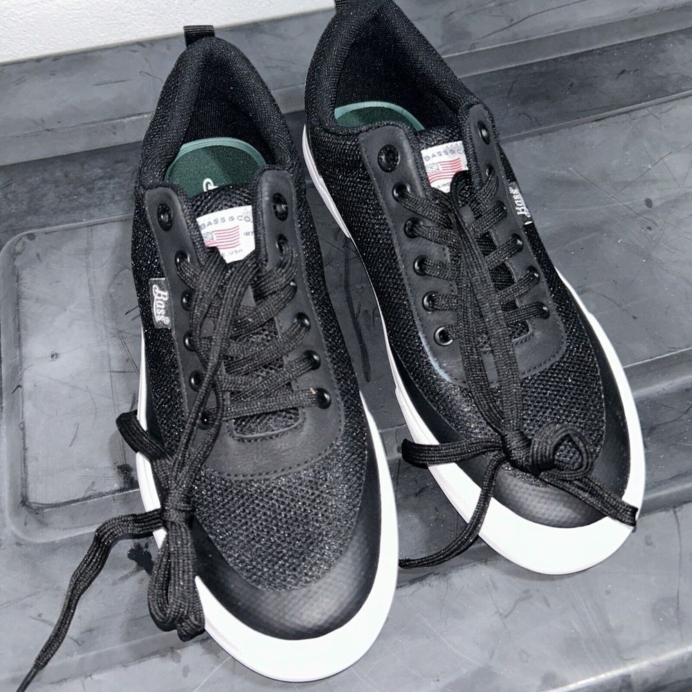 G.H. Bass & Co. Men's Bareboat-Mesh Sneakers Low-Top Shoes Black‎